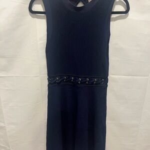 MICHAEL Michael Kors women’s laced-waist Navy ribbed dress size small.